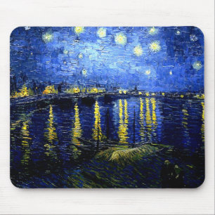 Starry Night over Rhone, Van Gogh art Mousepad