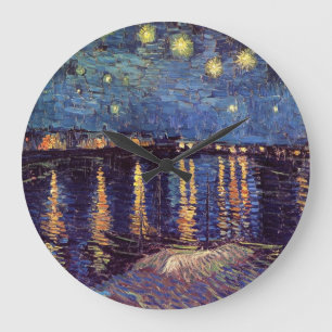 Starry Night Over Rhone - Van Gogh Große Wanduhr