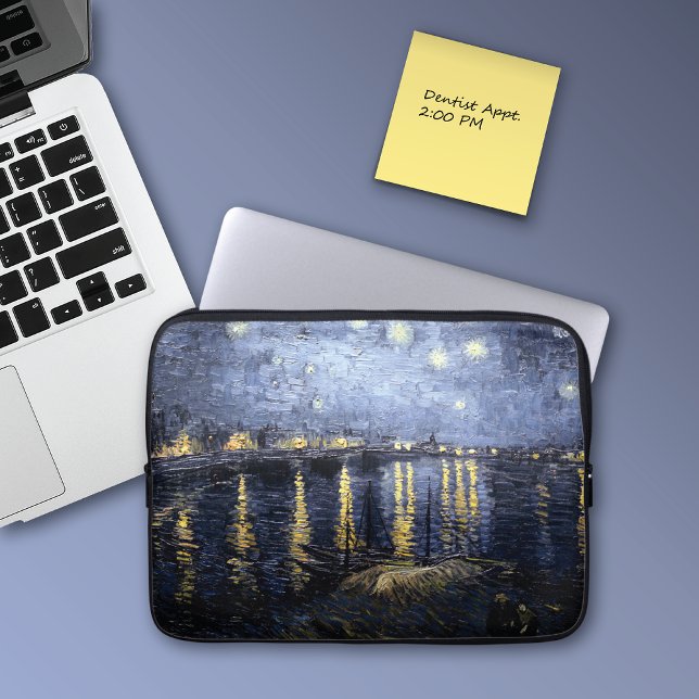Starry Night Over Rhone Vincent van Gogh Laptopschutzhülle (Von Creator hochgeladen)