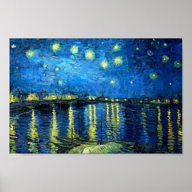 Starry Night Over the Rhone (1888) Van Gogh Art Poster (Vorne)