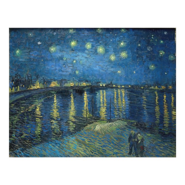 Starry Night Over the Rhone (1888) Vincent van Gog Fotodruck (Vorne)