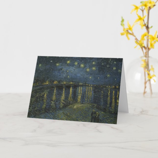 Starry Night Over the Rhône, oil painting Van Gogh Karte (Gelbe Blume)