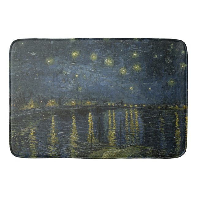Starry Night Over the Rhône, Ölgemälde Van Gogh Badematte (Vorderseite)