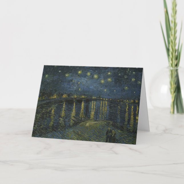 Starry Night Over the Rhône, Ölgemälde Van Gogh Dankeskarte (Vorderseite)