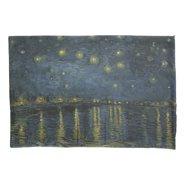 Starry Night Over the Rhône, Ölgemälde Van Gogh Kissenbezug (Vorderseite)