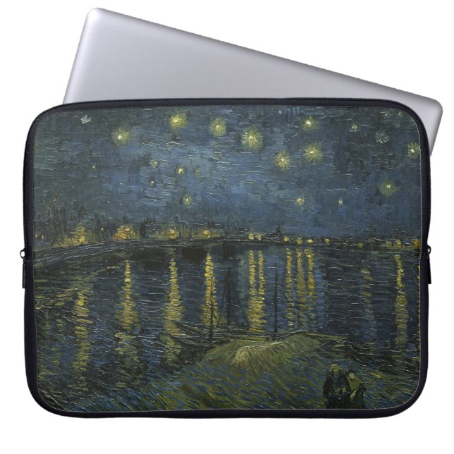 Starry Night Over the Rhône, Ölgemälde Van Gogh Laptopschutzhülle (Vorderseite)