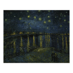Starry Night Over the Rhône, Ölgemälde Van Gogh Poster