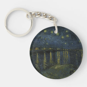Starry Night Over the Rhône, Ölgemälde Van Gogh Schlüsselanhänger