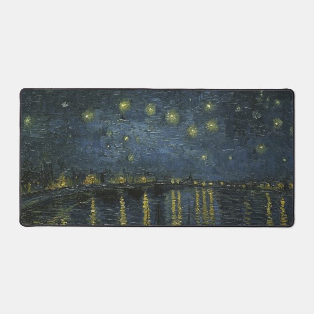 Starry Night Over the Rhône, Ölgemälde Van Gogh Schreibtischunterlage (Vorderseite)
