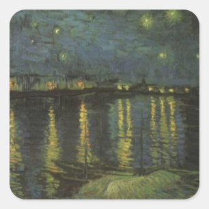 Starry Night Over the Rhone Quadratischer Aufkleber