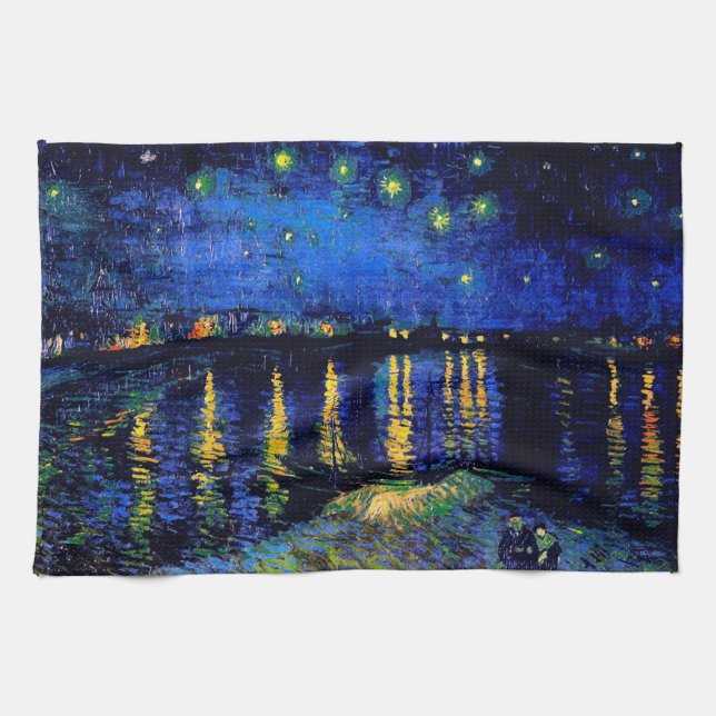 Starry Night Over the Rhone Van Gogh Fine Art Geschirrtuch (Horizontal)