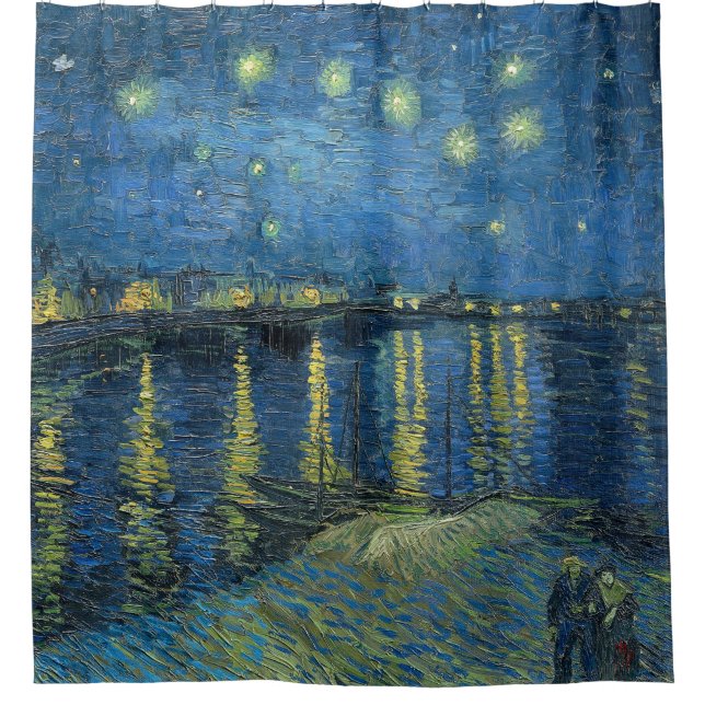Starry Night Over the Rhone Vincent Van Gogh Duschvorhang (Vorderseite)