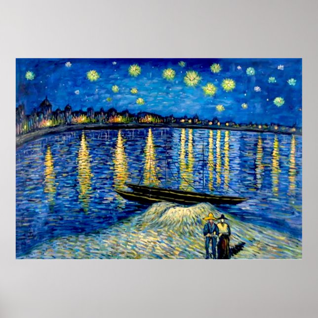 Starry Night Over the Rhône von Vicent van Gogh Poster (Vorne)