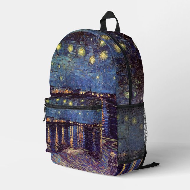 Starry Night Over the Rhone von Vincent van Gogh Bedruckter Rucksack (Rückseitige Ecke Rechts)