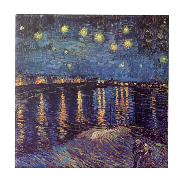 Starry Night Over the Rhone von Vincent van Gogh Fliese (Vorderseite)