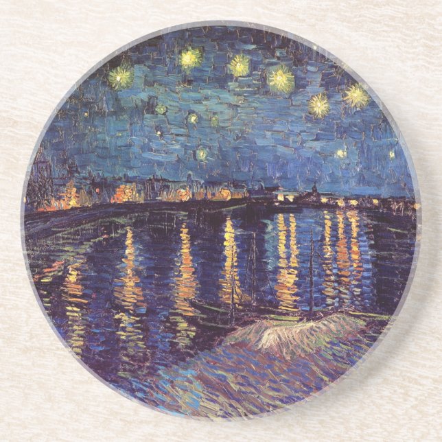 Starry Night Over the Rhone von Vincent van Gogh Getränkeuntersetzer (Vorne)