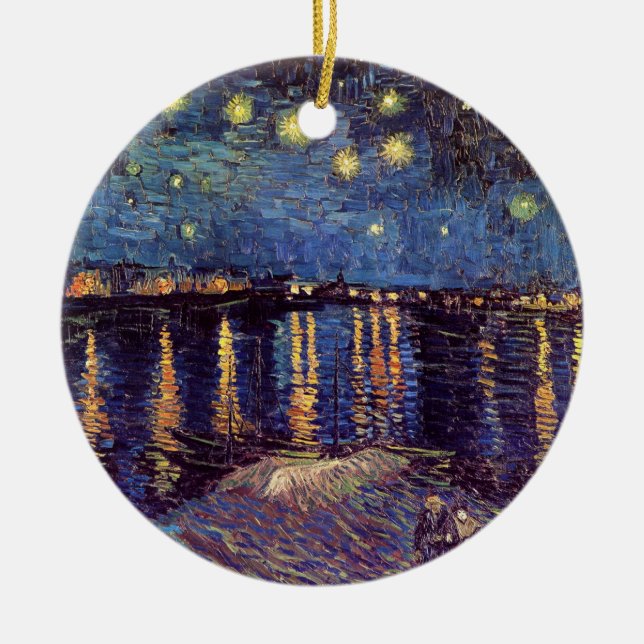 Starry Night Over the Rhone von Vincent van Gogh Keramikornament (Vorne)