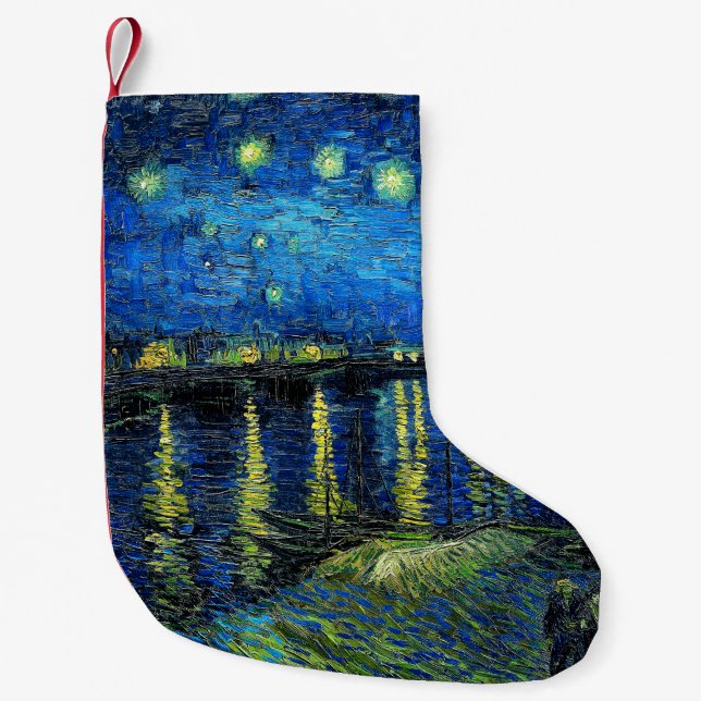 Starry Night Over the Rhone von Vincent Van Gogh Kleiner Weihnachtsstrumpf (Vorderseite)