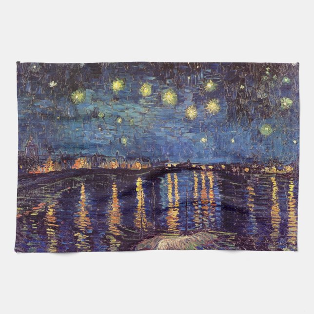 Starry Night Over the Rhone von Vincent van Gogh Küchentuch (Horizontal)