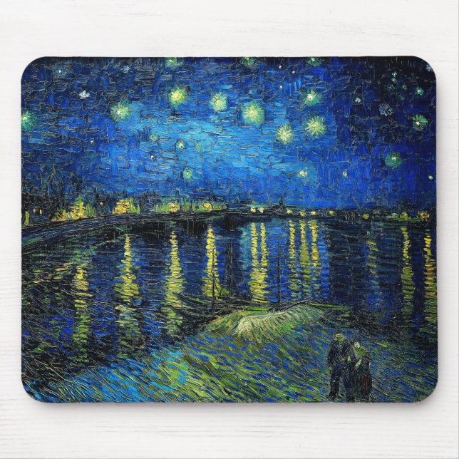 Starry Night Over the Rhone von Vincent Van Gogh Mousepad (Vorne)