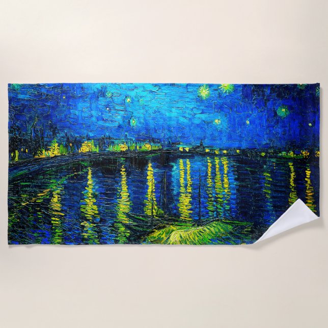 Starry Night Over the Rhone von Vincent Van Gogh Strandtuch (Vorderseite)
