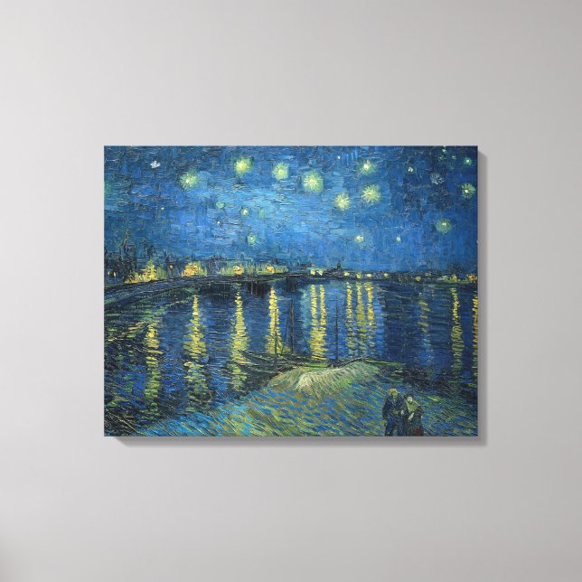 Starry Night Over the River Rhone (von van Gogh) Leinwanddruck (Vorderseite)