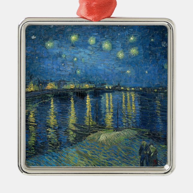 Starry Night Over the River Rhone (von van Gogh) Ornament Aus Metall (Vorne)