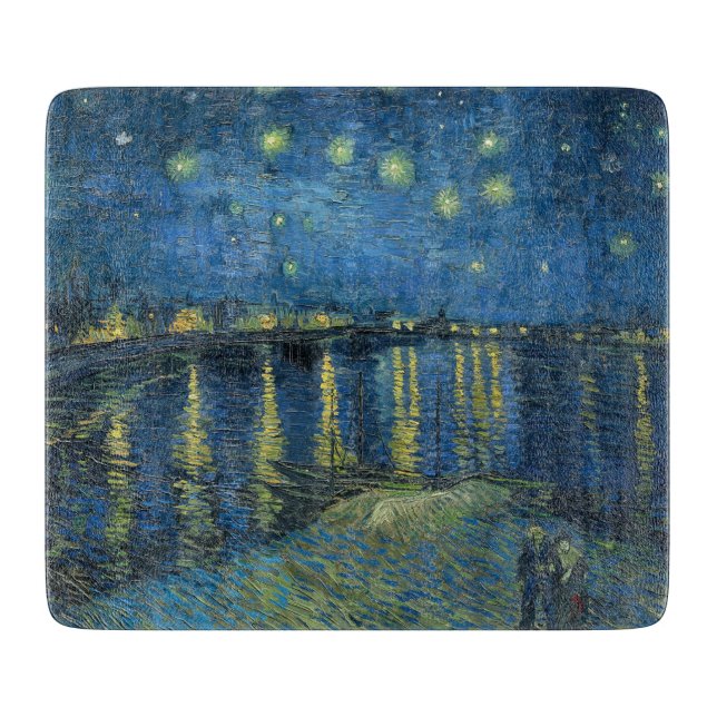 Starry Night Over the River Rhone (von van Gogh) Schneidebrett (Vorderseite)