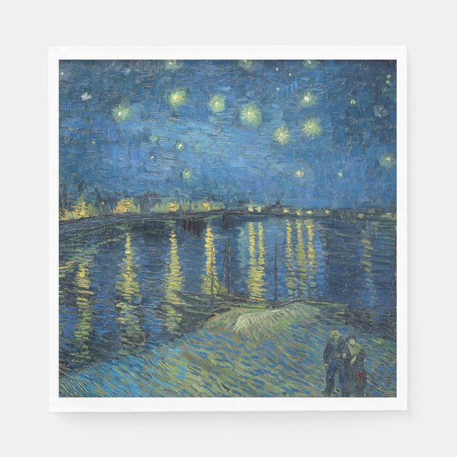 Starry Night Over the River Rhone (von van Gogh) Serviette (Vorderseite)