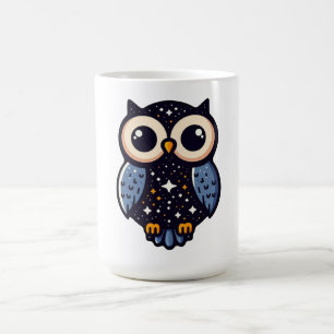 Starry Night Owl Art - skurrile, nächtliche, Stern Kaffeetasse