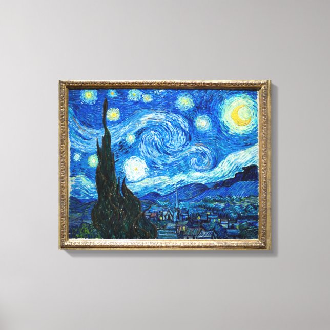 Starry Night Painting by Painter Vincent Van Gogh Leinwanddruck (Vorderseite)