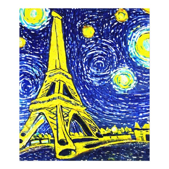 Starry Night Paris Frankreich Fotodruck (Vorne)