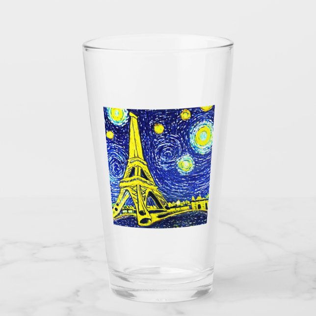 Starry Night Paris Frankreich Glas (Vorderseite)