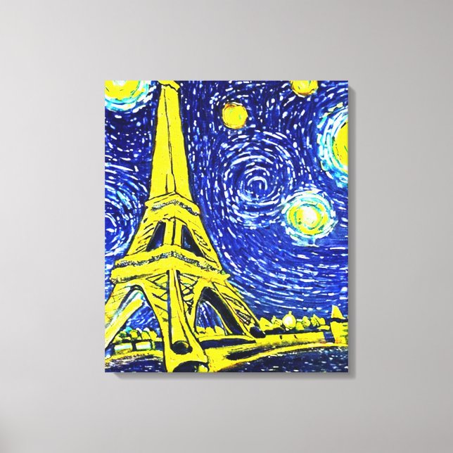 Starry Night Paris Frankreich Leinwanddruck (Vorderseite)