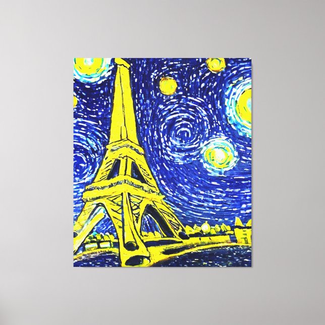 Starry Night Paris Frankreich Leinwanddruck (Vorderseite)