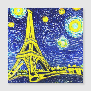 Starry Night Paris Frankreich Magnetkarte
