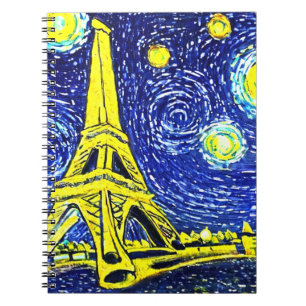 Starry Night Paris Frankreich Notizblock