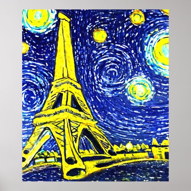 Starry Night Paris Frankreich Poster (Vorne)
