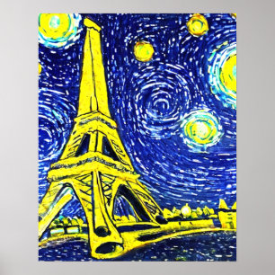 Starry Night Paris Frankreich Poster