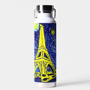 Starry Night Paris Frankreich Trinkflasche