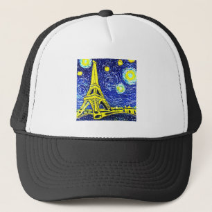 Starry Night Paris Frankreich Truckerkappe