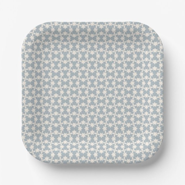 Starry Night Pattern Square Babyduschplatte Pappteller (Vorderseite)