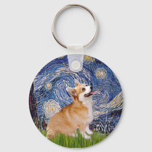 Starry Night - Pembroke Welsh Corgi 7b Schlüsselanhänger