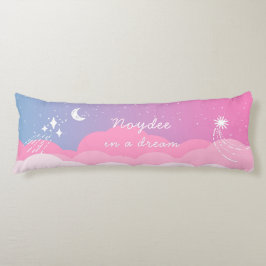 Starry night Pink blue Name and Text Seitenschläferkissen