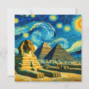Starry Night Pyramids Sphinx Ägypten