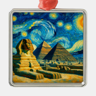 Starry Night Pyramids Sphinx Ägypten Ornament Aus Metall