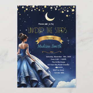 Starry Night Quinceanera party Invitation Einladung