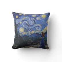 Starry Night Reverie: Ein Dreamer-Blick-Kissen