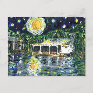 Starry Night River Camp Postkarte