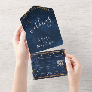 Starry Night Romance Wedding All In One Einladung